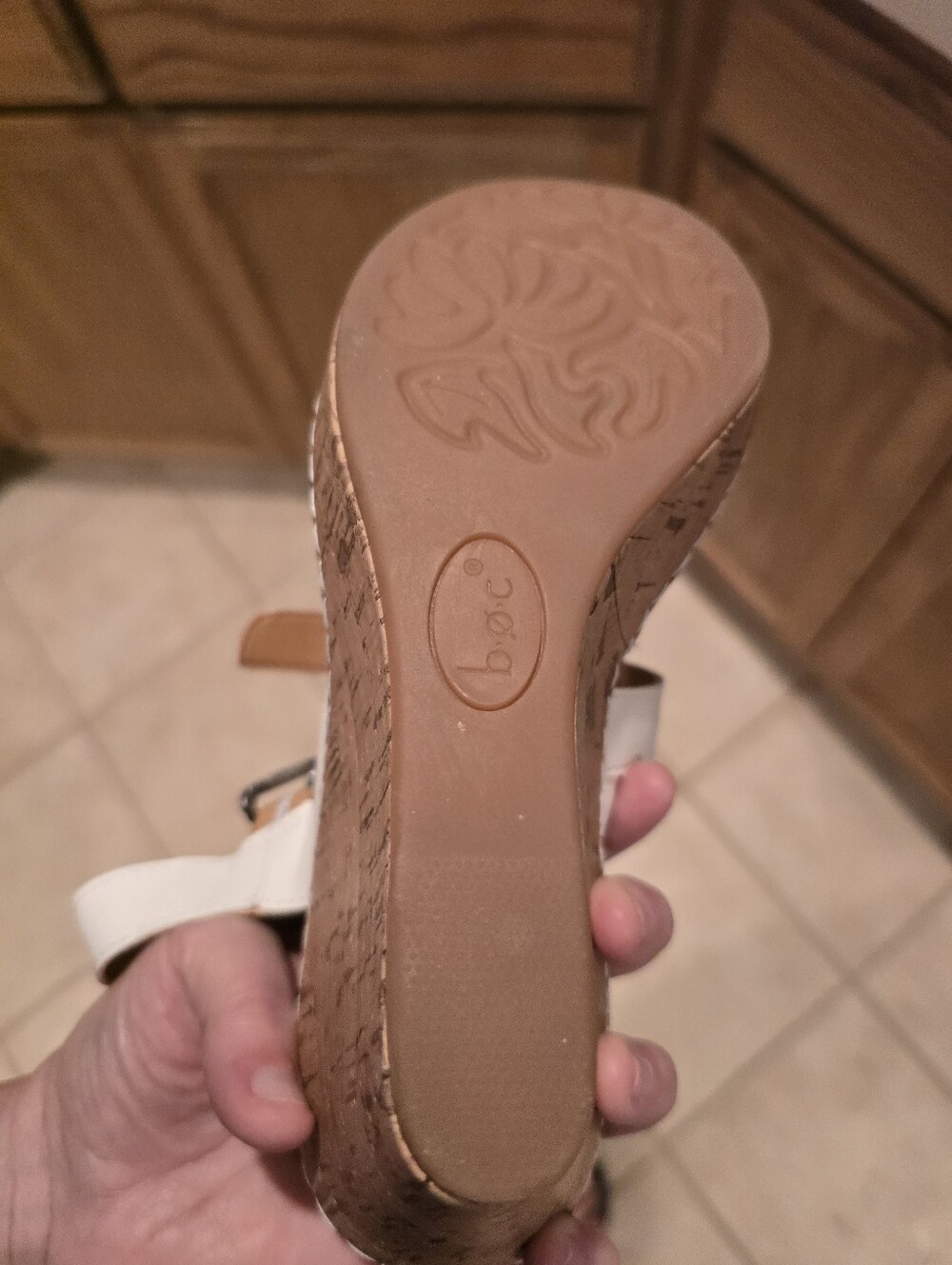 b.o.c. by Born White Schirra Cork Wedge Sandals-Size 8-New Without Box